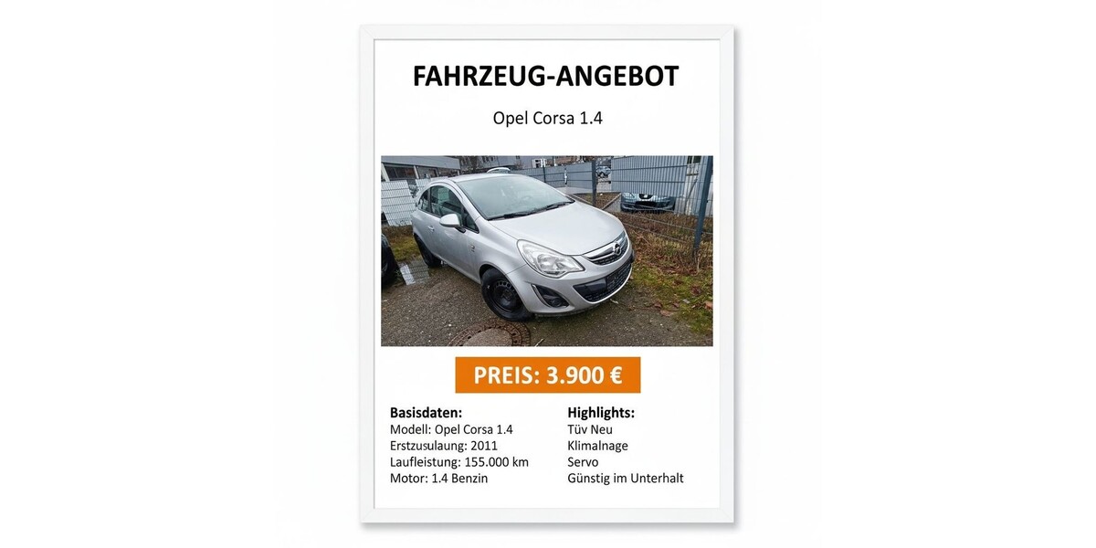 Opel Corsa D 155.238 km 3.900 &euro; Willich 47877