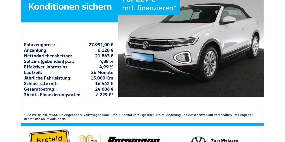 VW T-Roc 17.310 km 27.991 &euro; Krefeld 47803