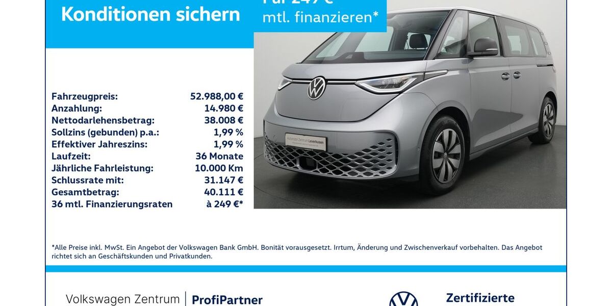 VW ID. Buzz 13.193 km 52.480 &euro; Leverkusen 51379