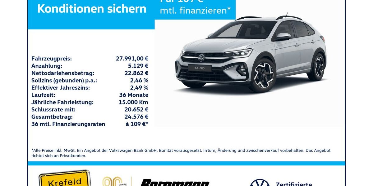 VW Taigo 7.617 km 27.991 &euro; Krefeld 47803