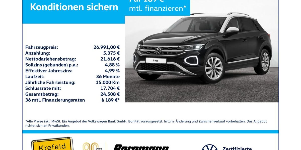 VW T-Roc 23.958 km 26.991 &euro; Krefeld 47803