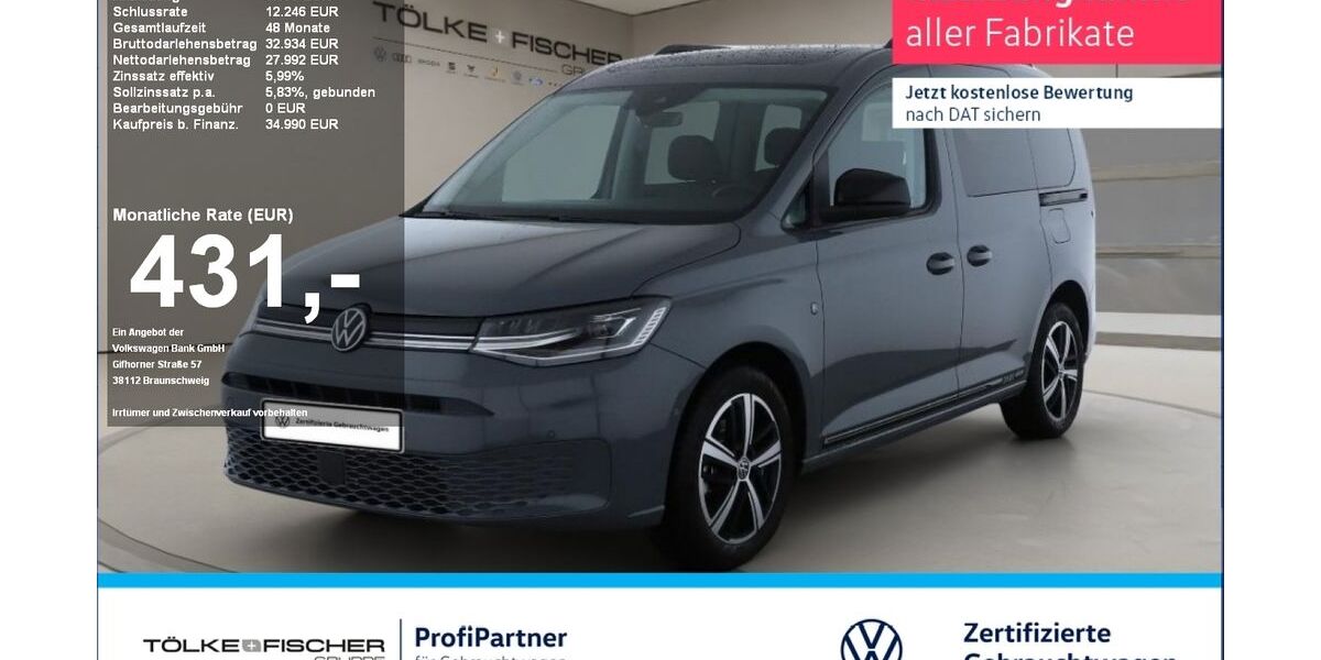VW Caddy 20.661 km 29.579 &euro; Krefeld 47805