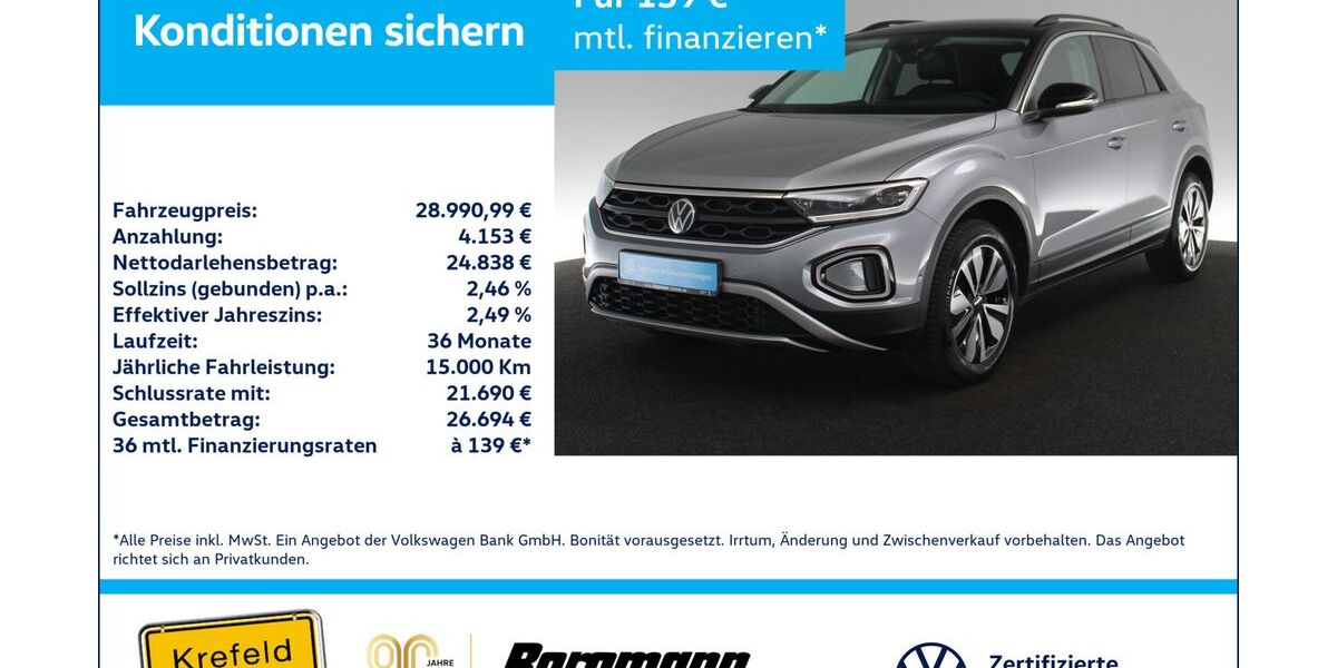 VW T-Roc 24.540 km 28.991 &euro; Krefeld 47803